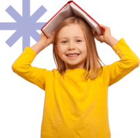 transparent girl with book